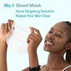 image:imagenumbuzin No1 Sheet Mask  Pantothenic B5 Hyaluronic Active Clear Mask  Calming Soothing Hydrating  Acne Prone Skin  Controls Excess Oil Reduces Redness  5 Sheets5 Count Pack of 1