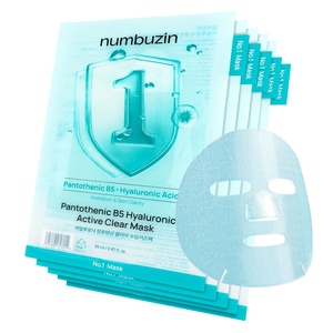image:imagenumbuzin No1 Sheet Mask  Pantothenic B5 Hyaluronic Active Clear Mask  Calming Soothing Hydrating  Acne Prone Skin  Controls Excess Oil Reduces Redness  5 Sheets5 Count Pack of 1