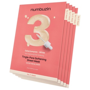 image:imagenumbuzin No3 Sheet Mask  5 Sheets  TinglePore Softening Sheet Mask  Pore Minimizing Skin Softening Face Mask with Bifidax  Hydrates Smooths Rough Bumpy Skin Improves Glow  Korean Skincare5 Count Pack of 1