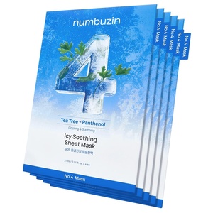 image:imagenumbuzin No4 Sheet Mask  Icy Soothing Sheet Mask  Instant Cooling Hydrating with Tea Tree Extract Bergamot Leaf Extract  Soothes Relieves Heated Skin  Korean Skincare  5 sheets1 Count Pack of 5