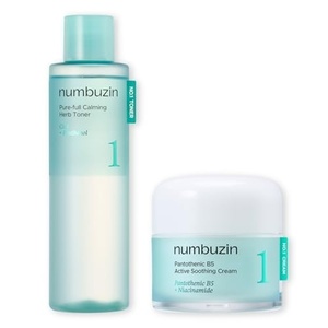 image:imagenumbuzin No1 Acne amp Sebum Control Set  Calming Herb Toner  B5 Soothing Cream for Redness and Breakouts